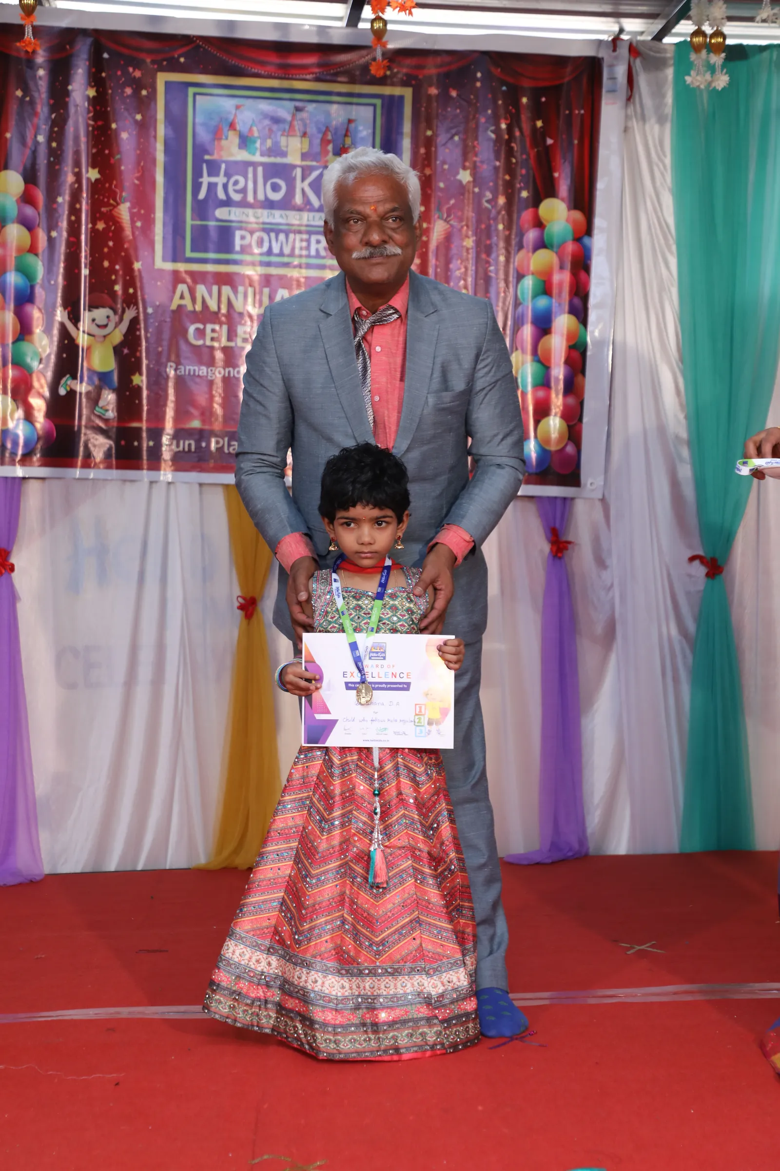 Joy on the Annual Day stage