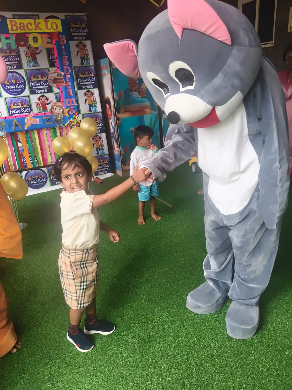 Saying hello to a special guest